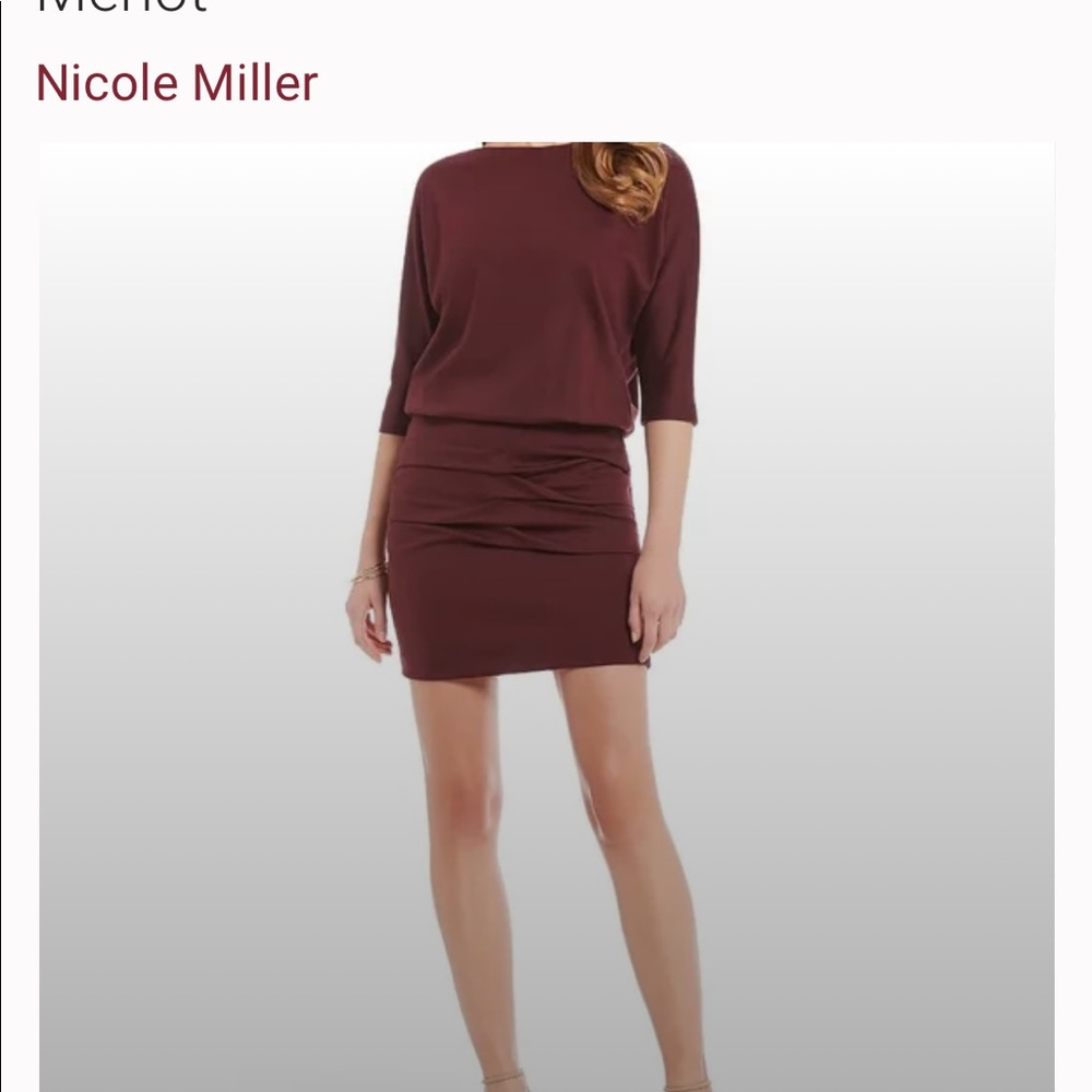 Nicole Miller Artelier Blouson Merlot Dress